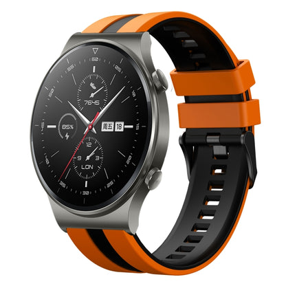 For Huawei GT2 Pro 22mm Two Color Sports Silicone Watch Band(Orange+Black) by bashfashion