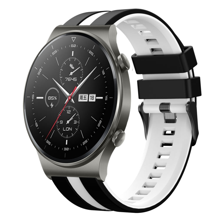For Huawei GT2 Pro 22mm Two Color Sports Silicone Watch Band(Black+White) by bashfashion