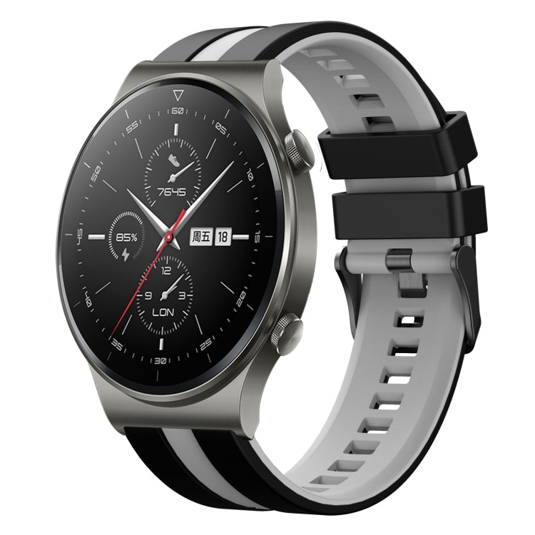 For Huawei GT2 Pro 22mm Two Color Sports Silicone Watch Band(Black+Grey) by bashfashion