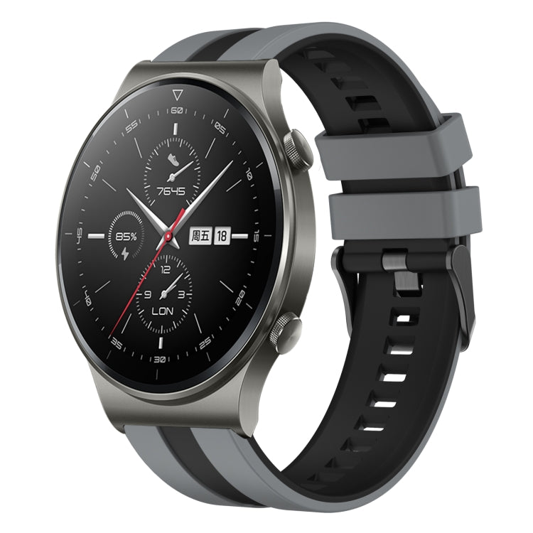 For Huawei GT2 Pro 22mm Two Color Sports Silicone Watch Band(Grey+Black) by bashfashion