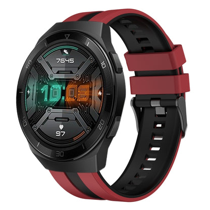 For Huawei Watch GT 2E 22mm Two Color Sports Silicone Watch Band(Red+Black) by bashfashion