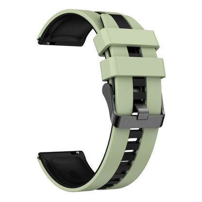 For Huawei GT2 46mm 22mm Two Color Sports Silicone Watch Band(Light Green+Black) by bashfashion