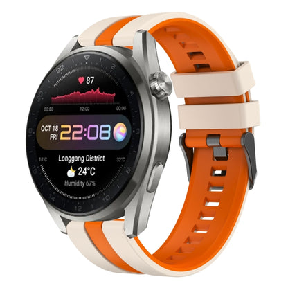 For Huawei Watch 3 Pro New 22mm Two Color Sports Silicone Watch Band(Starlight+Orange) by bashfashion