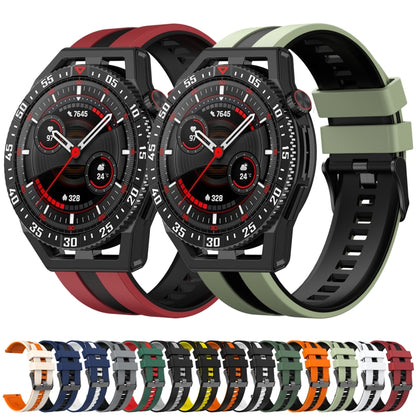 For Huawei GT2 46mm 22mm Two Color Sports Silicone Watch Band(Red+Black) by bashfashion