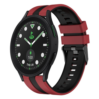 For Samsung Galaxy watch 5 Golf Edition 20mm Two Color Sports Silicone Watch Band(Red+Black) by bashfashion