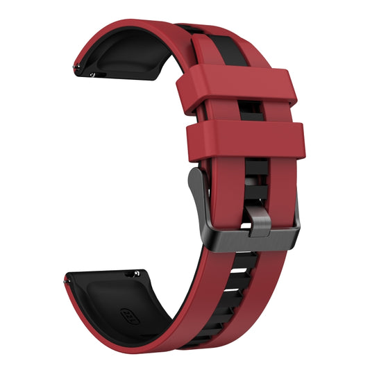 For Samsung Galaxy Watch 4 40mm 20mm Two Color Sports Silicone Watch Band(Red+Black) by bashfashion
