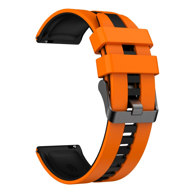 For Samsung Galaxy Watch Active 2 40mm 20mm Two Color Sports Silicone Watch Band(Orange+Black) by bashfashion
