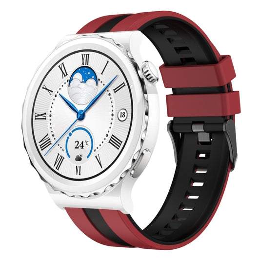 For Huawei Watch GT3 Pro 43mm 20mm Two Color Sports Silicone Watch Band(Red+Black) by bashfashion