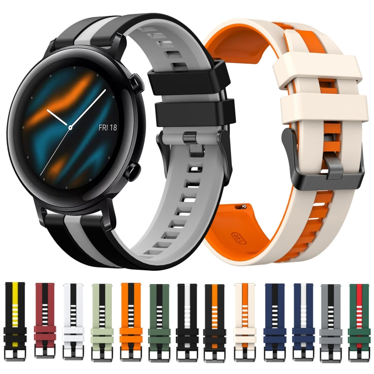 For Huawei Watch GT3 Pro 43mm 20mm Two Color Sports Silicone Watch Band(Red+Black) by bashfashion