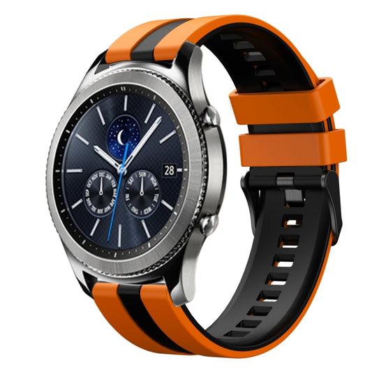 For Samsung Gear S3 Classic 22mm Two Color Sports Silicone Watch Band(Orange+Black) by bashfashion