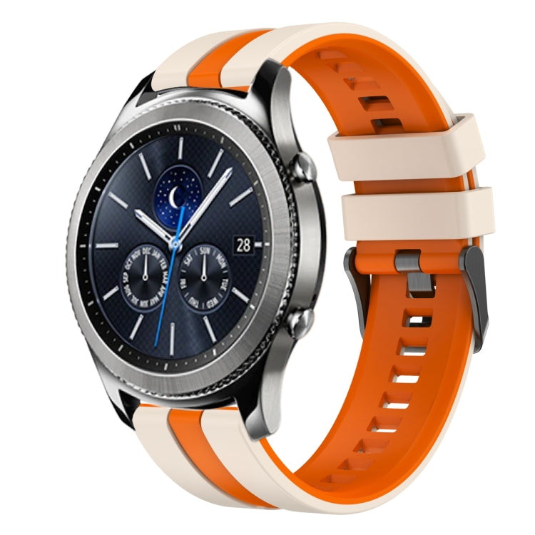 For Samsung Gear S3 Classic 22mm Two Color Sports Silicone Watch Band(Starlight+Orange) by bashfashion