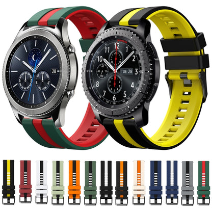 For Samsung Gear S3 Classic 22mm Two Color Sports Silicone Watch Band(Black+Grey) by bashfashion