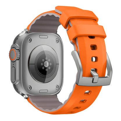For Apple Watch Ultra 2 49mm Two-Color Silicone Watch Band(Orange) by bashfashion