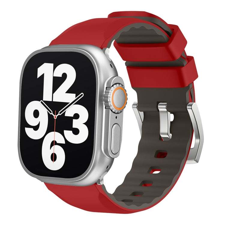 For Apple Watch Ultra 2 49mm Two-Color Silicone Watch Band(Red) by bashfashion