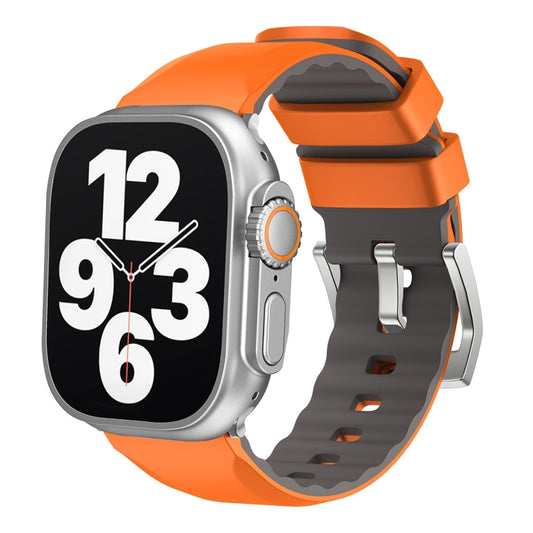 For Apple Watch Ultra 49mm Two-Color Silicone Watch Band(Orange) by bashfashion