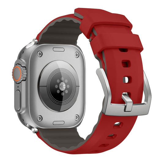 For Apple Watch Ultra 49mm Two-Color Silicone Watch Band(Red) by bashfashion