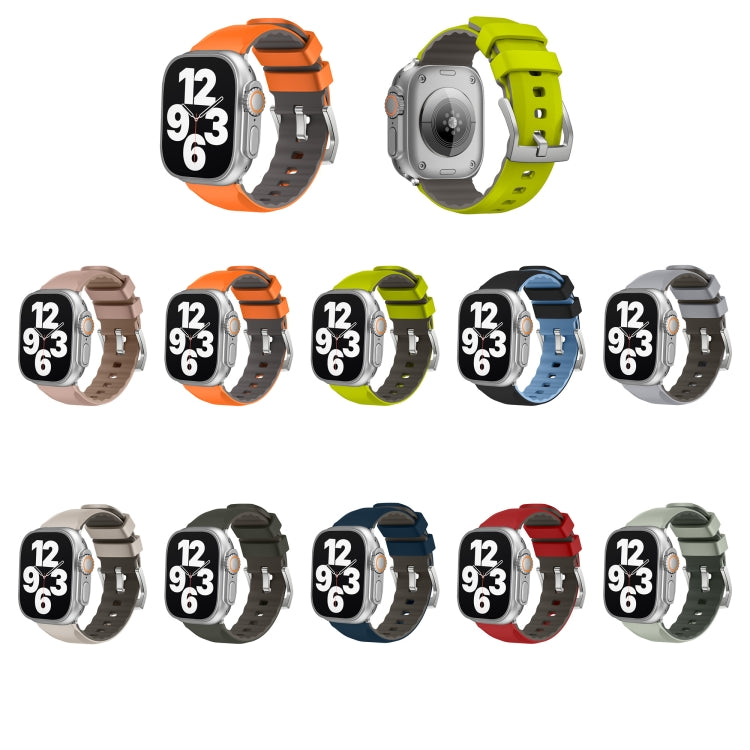 For Apple Watch Ultra 49mm Two-Color Silicone Watch Band(Midnight Blue) by bashfashion