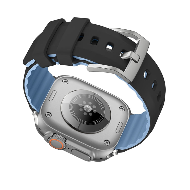 For Apple Watch Ultra 2 49mm Two-Color Silicone Watch Band(Red) by bashfashion