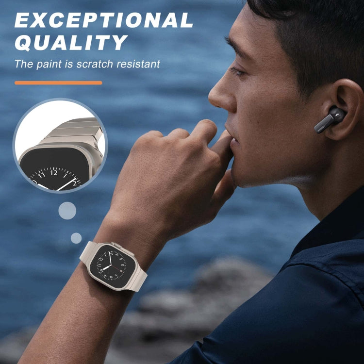 For Apple Watch Series 8 45mm One-bead Paint Alloy Butterfly Buckle Watch Band(Pink) by bashfashion