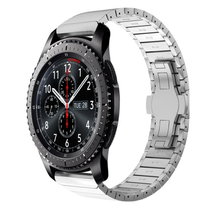 For Samsung Galaxy Watch Gear S3 Frontier 22mm One Bead Paint Butterfly Buckle Alloy Watch Band(Silver) by bashfashion