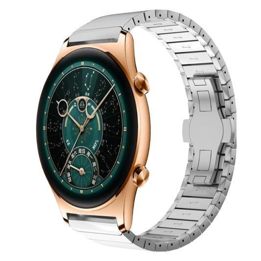 For Honor Watch GS 4 22mm One Bead Paint Butterfly Buckle Alloy Watch Band(Silver) by bashfashion