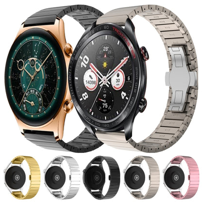 For Honor Watch GS 4 22mm One Bead Paint Butterfly Buckle Alloy Watch Band(Silver) by bashfashion