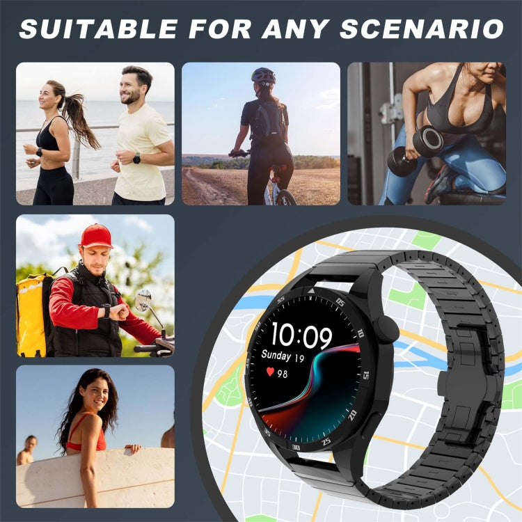 For Garmin Forerunner 255 Music 22mm One Bead Paint Butterfly Buckle Alloy Watch Band(Silver) by bashfashion