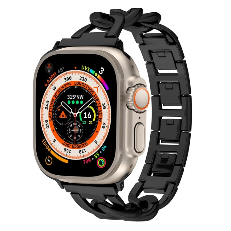 For Apple Watch Ultra 2 49mm Quick-Release Metal Chain Watch Band(Black) by bashfashion
