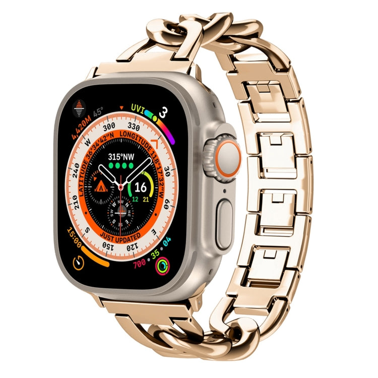 For Apple Watch Ultra 49mm Quick-Release Metal Chain Watch Band(Rose Gold) by bashfashion