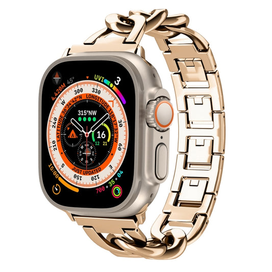 For Apple Watch Ultra 49mm Quick-Release Metal Chain Watch Band(Rose Gold) by bashfashion