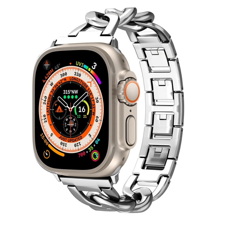 For Apple Watch Ultra 49mm Quick-Release Metal Chain Watch Band(Silver) by bashfashion