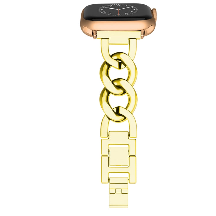 For Apple Watch Series 5 44mm Quick-Release Metal Chain Watch Band(Gold) by bashfashion