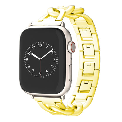 For Apple Watch Series 4 44mm Quick-Release Metal Chain Watch Band(Gold) by bashfashion