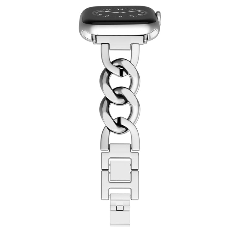For Apple Watch Series 4 44mm Quick-Release Metal Chain Watch Band(Silver) by bashfashion