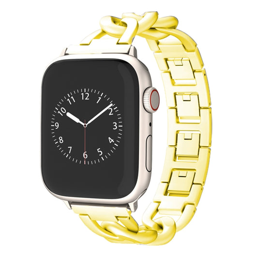 For Apple Watch SE 2023 40mm Quick-Release Metal Chain Watch Band(Gold) by bashfashion