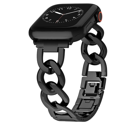 For Apple Watch Series 4 40mm Quick-Release Metal Chain Watch Band(Black) by bashfashion