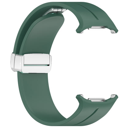 For Samsung Galaxy Watch Ultra 47mm / Ultra 2025 Groove Magnetic Folding Silver Buckle Silicone Watch Band(Green) by bashfashion