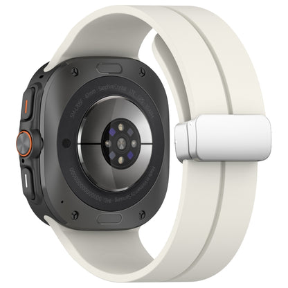 For Samsung Galaxy Watch Ultra 47mm / Ultra 2025 Groove Magnetic Folding Silver Buckle Silicone Watch Band(Starlight) by bashfashion