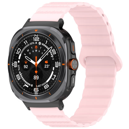 For Samsung Galaxy Watch Ultra 47mm Spot Pattern Two Color Magnetic Silicone Watch Band(Pink) by bashfashion