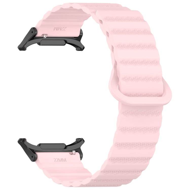 For Samsung Galaxy Watch Ultra 47mm Spot Pattern Two Color Magnetic Silicone Watch Band(Pink) by bashfashion