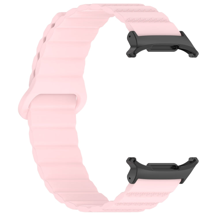 For Samsung Galaxy Watch Ultra 47mm Spot Pattern Two Color Magnetic Silicone Watch Band(Pink) by bashfashion