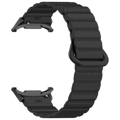 For Samsung Galaxy Watch Ultra 47mm Spot Pattern Two Color Magnetic Silicone Watch Band(Black) by bashfashion