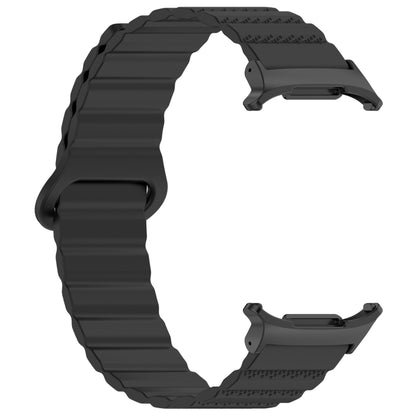 For Samsung Galaxy Watch Ultra 47mm Spot Pattern Two Color Magnetic Silicone Watch Band(Black) by bashfashion