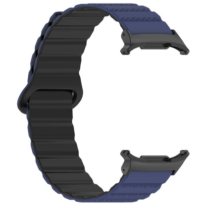 For Samsung Galaxy Watch Ultra 47mm Spot Pattern Two Color Magnetic Silicone Watch Band(Dark Blue Black) by bashfashion
