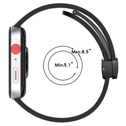 For Huawei Watch Fit4 / Fit4 Pro / Fit3 Folding Magnetic Buckle Silicone Watch Band(White) by bashfashion