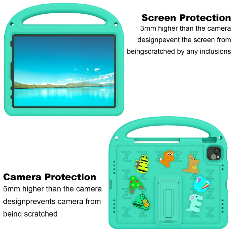 For iPad Air 2022 10.9 / Pro 11 2022 Cartoon Sparrow EVA Shockproof Tablet Case(Glacier Green) by bashfashion