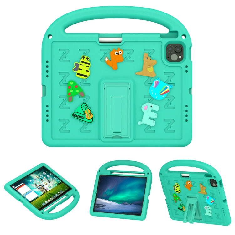For iPad Air 11 2025 / 2024 Cartoon Sparrow EVA Shockproof Tablet Case(Glacier Green) by bashfashion
