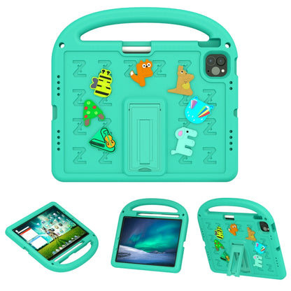For iPad Air 11 2025 / 2024 Cartoon Sparrow EVA Shockproof Tablet Case(Glacier Green) by bashfashion