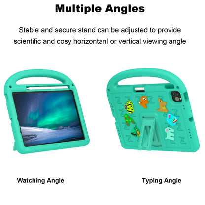 For iPad Air 11 2025 / 2024 Cartoon Sparrow EVA Shockproof Tablet Case(Glacier Green) by bashfashion