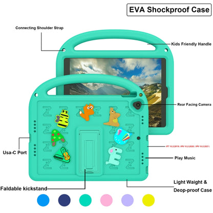 For iPad 10.2 / Air 3 10.5 Cartoon Sparrow EVA Shockproof Tablet Case(Glacier Green) by bashfashion